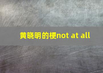 黄晓明的梗not at all